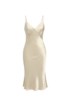 Wheat Shadows Slip Dress In Mulberry Silk - Champagne Breeze