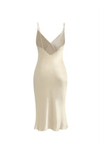 Wheat Shadows Slip Dress In Mulberry Silk - Champagne Breeze