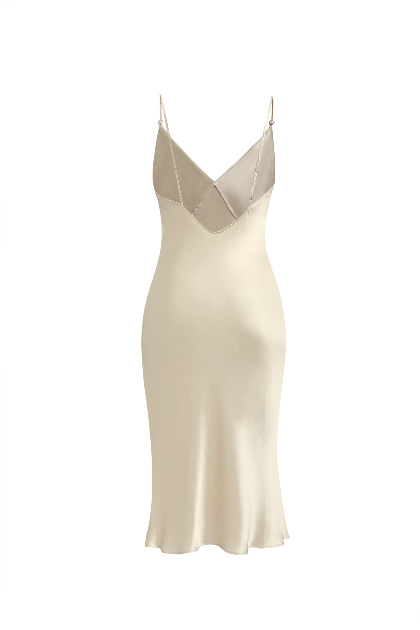 Wheat Shadows Slip Dress In Mulberry Silk - Champagne Breeze