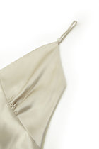 Wheat Shadows Slip Dress In Mulberry Silk - Champagne Breeze