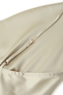 Wheat Shadows Slip Dress In Mulberry Silk - Champagne Breeze