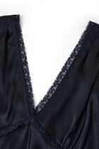 Midnight indigo Slip Dress In Mulberry Silk - Onyx Night