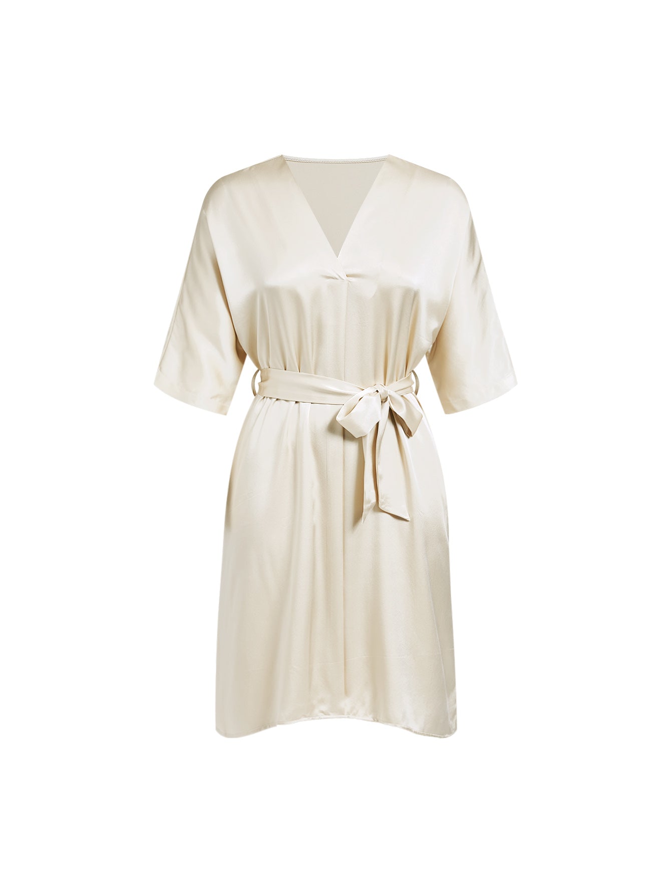 Wheat Shadows Robe In Mulberry Silk - Field Straw