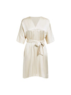 Wheat Shadows Robe In Mulberry Silk - Field Straw