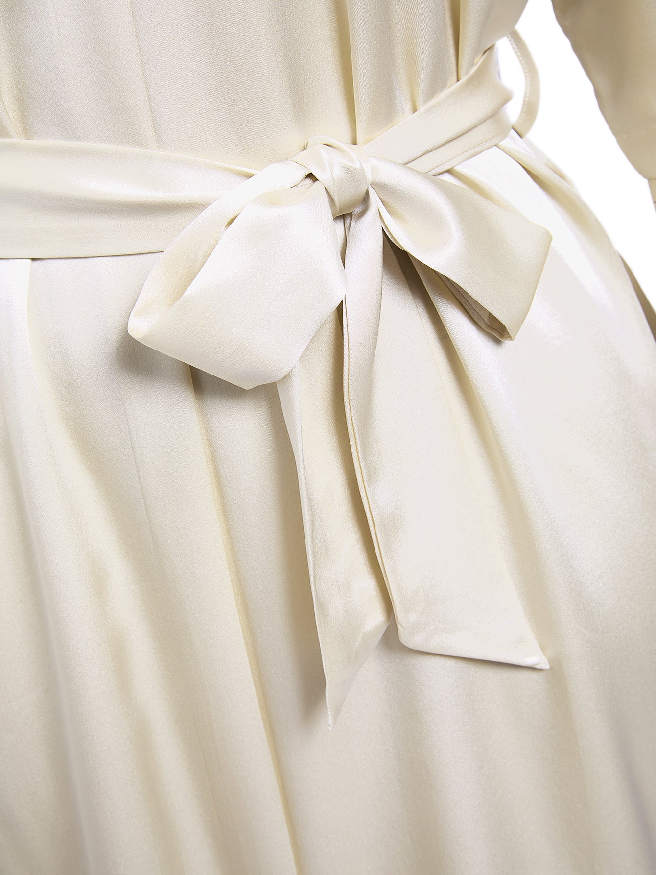 Wheat Shadows Robe In Mulberry Silk - Field Straw