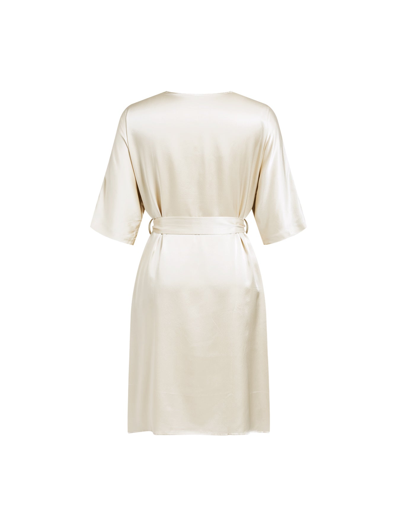 Wheat Shadows Robe In Mulberry Silk - Field Straw