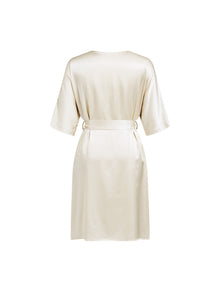 Wheat Shadows Robe In Mulberry Silk - Field Straw
