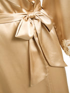 Wheat Shadows Robe In Mulberry Silk - Sunlit Chaff
