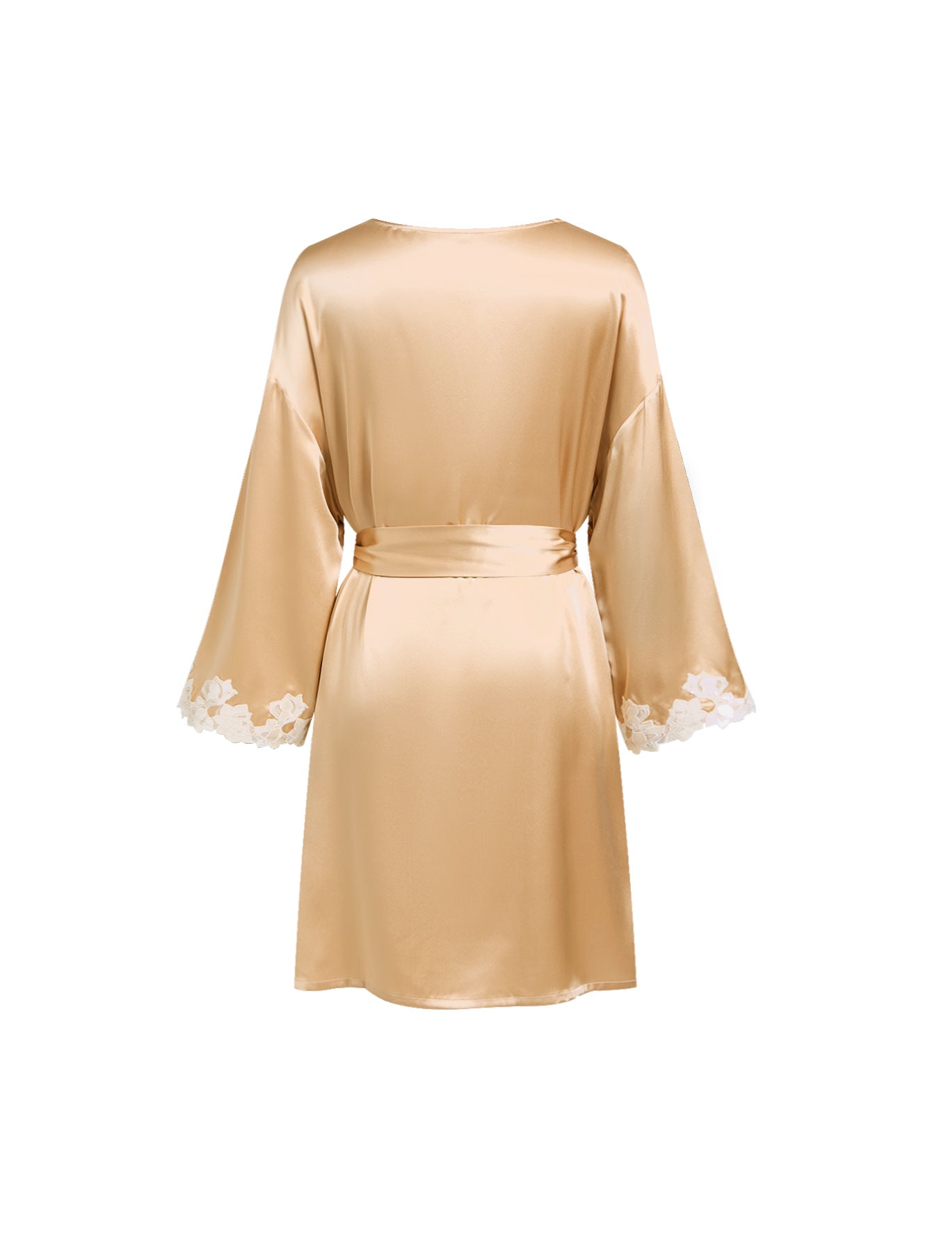 Wheat Shadows Robe In Mulberry Silk - Sunlit Chaff