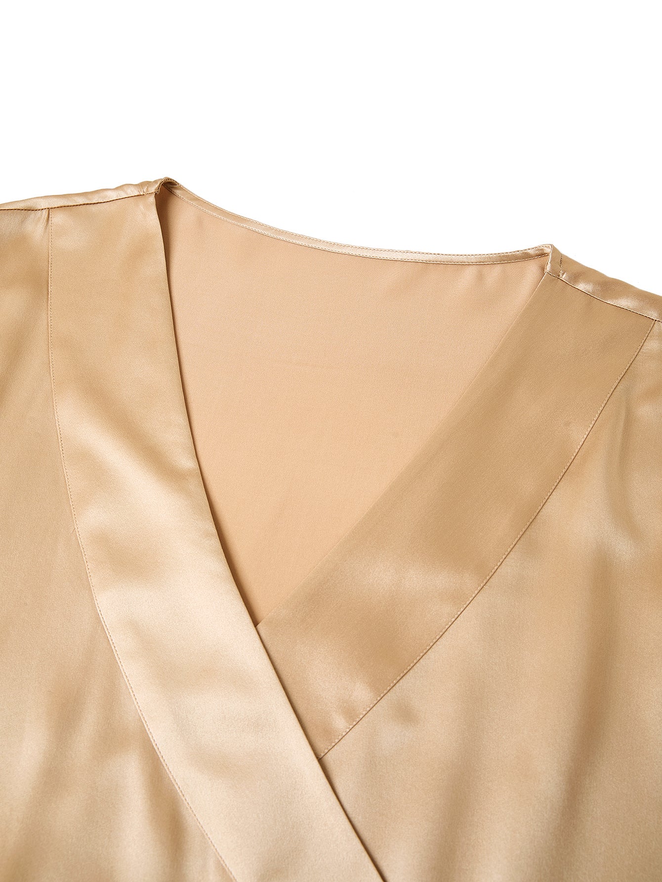 Wheat Shadows Robe In Mulberry Silk - Sunlit Chaff