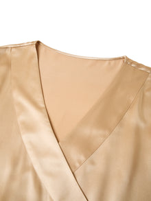 Wheat Shadows Robe In Mulberry Silk - Sunlit Chaff
