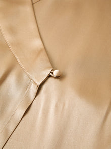 Wheat Shadows Robe In Mulberry Silk - Sunlit Chaff