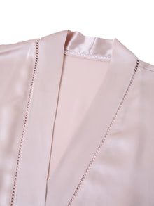 Blushing Skies Chemise and Robe Set In Mulberry Silk - Blush Horizon