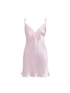 Blushing Skies Chemise and Robe Set In Mulberry Silk - Lilac Cloud