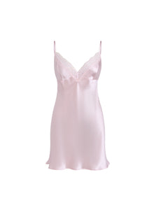 Blushing Skies Chemise and Robe Set In Mulberry Silk - Lilac Cloud