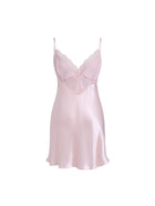 Blushing Skies Chemise and Robe Set In Mulberry Silk - Lilac Cloud