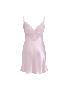 Blushing Skies Chemise and Robe Set In Mulberry Silk - Lilac Cloud