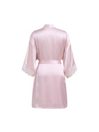 Blushing Skies Chemise and Robe Set In Mulberry Silk - Lilac Cloud