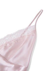 Blushing Skies Chemise and Robe Set In Mulberry Silk - Lilac Cloud