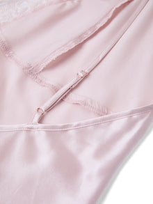 Blushing Skies Chemise and Robe Set In Mulberry Silk - Lilac Cloud
