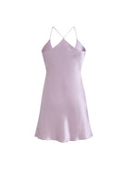 Blushing Skies Chemise and Robe Set In Mulberry Silk - Twilight Mauve