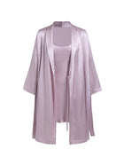 Blushing Skies Chemise and Robe Set In Mulberry Silk - Twilight Mauve