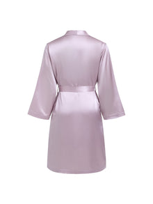 Blushing Skies Chemise and Robe Set In Mulberry Silk - Twilight Mauve