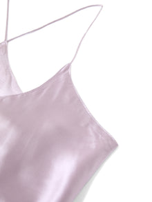 Blushing Skies Chemise and Robe Set In Mulberry Silk - Twilight Mauve