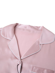 Blushing Skies Silk Pajama Set In Mulberry Silk - Afterglow Rose