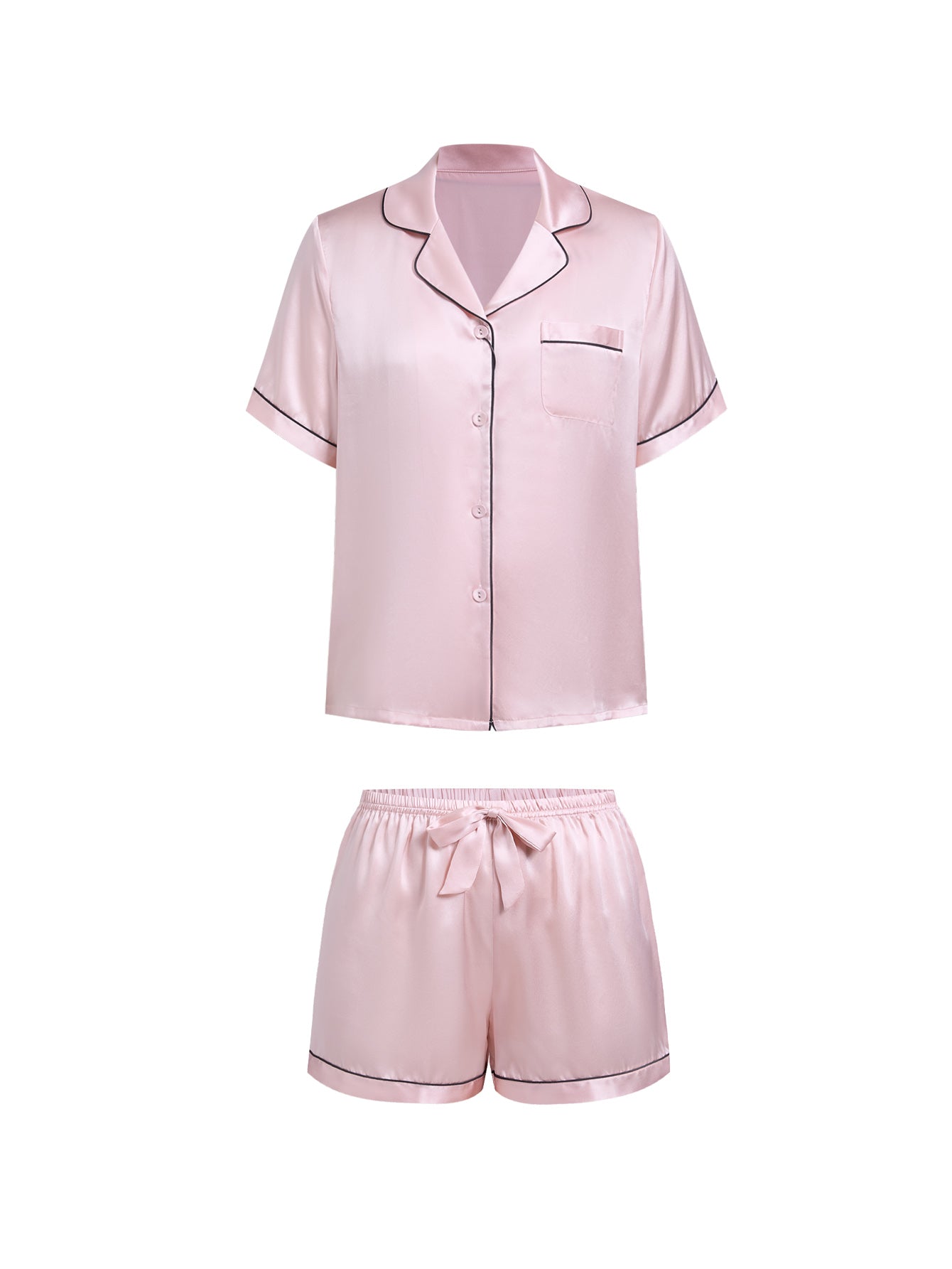 Blushing Skies Short Sleeve and Tap Pants Set In Mulberry Silk - Peach Sorbet