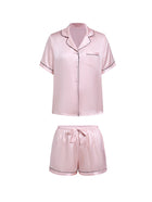 Blushing Skies Short Sleeve and Tap Pants Set In Mulberry Silk - Peach Sorbet