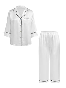 Lunar Glow Silk Pajama Set In Mulberry Silk - Lunar Halo