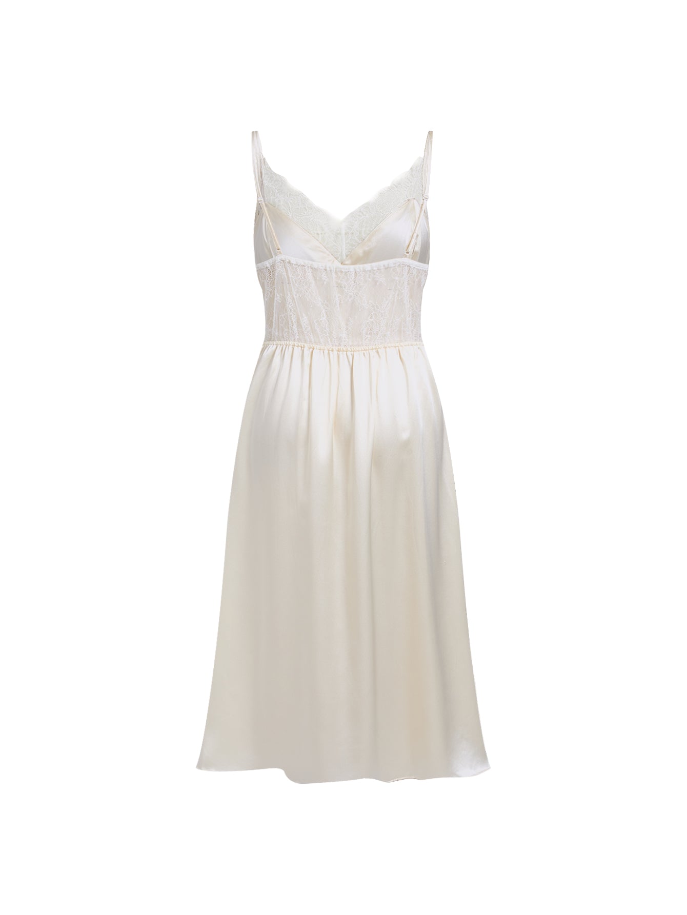 Lunar Glow Slip Dress In Mulberry Silk - Moonlit Stone