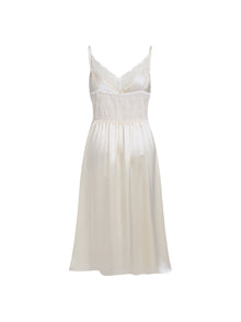 Lunar Glow Slip Dress In Mulberry Silk - Moonlit Stone