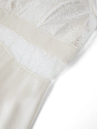 Lunar Glow Slip Dress In Mulberry Silk - Moonlit Stone