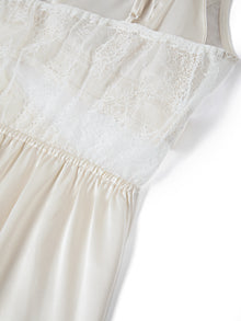 Lunar Glow Slip Dress In Mulberry Silk - Moonlit Stone