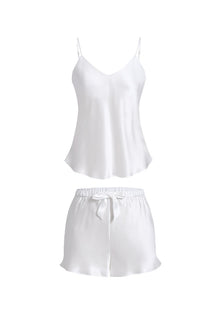 Lunar Glow Cami and Shorts Set In Mulberry Silk - Moonbeam
