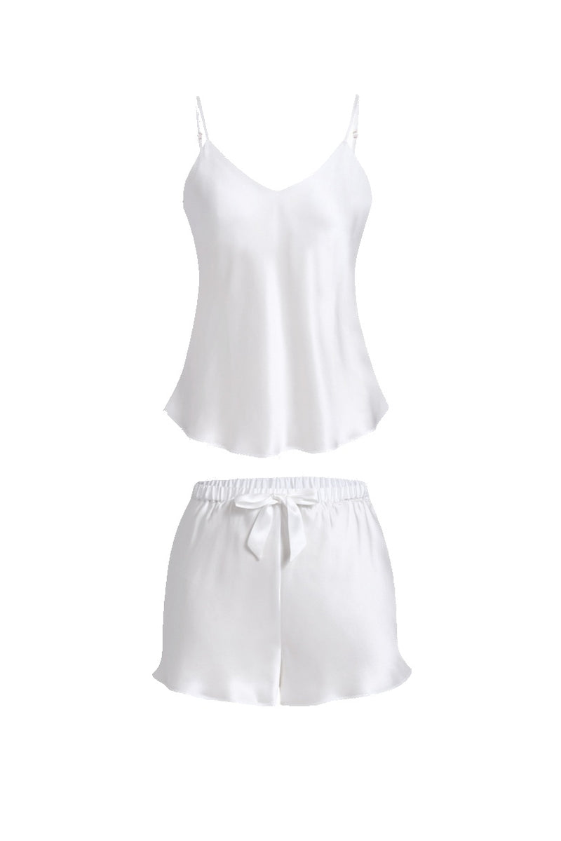 Lunar Glow Cami and Shorts Set In Mulberry Silk - Moonbeam