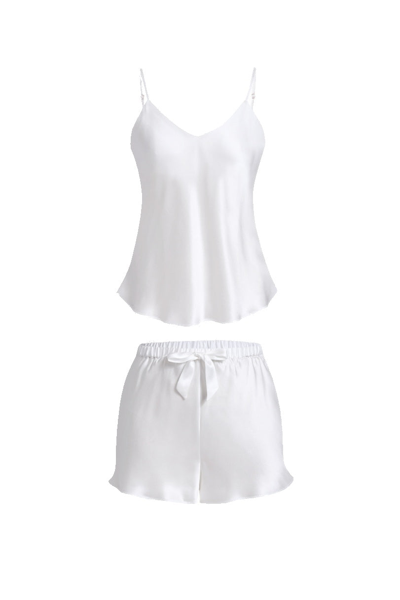 Lunar Glow Cami and Shorts Set In Mulberry Silk - Moonbeam